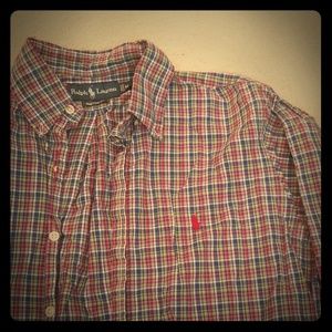 Ralph Lauren long sleeve button down plaid shirt
